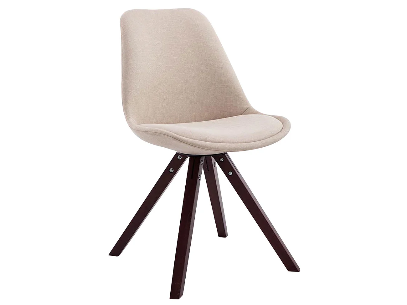 chaise salle à manger - Tissu & Bois - Crème - Toulouse