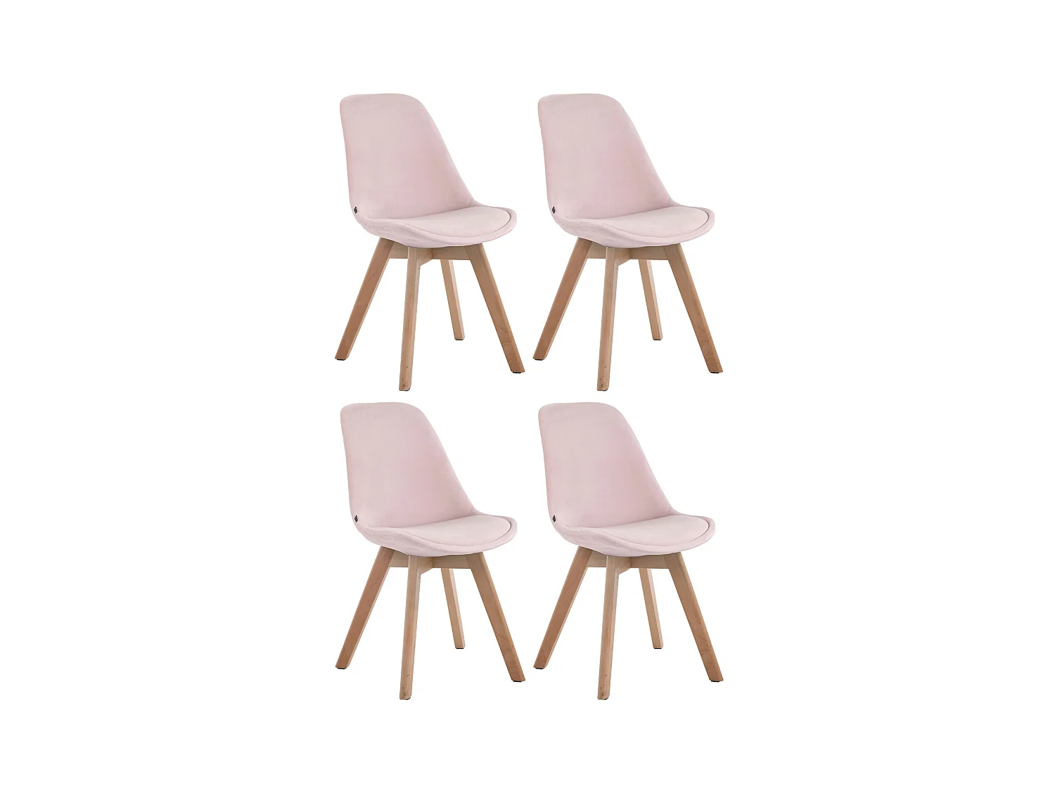 Lot de 4  chaise salle à manger - Velours & Nature - Rose - Borneo V2
