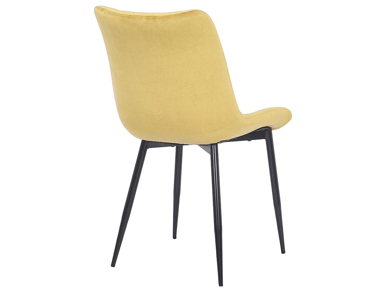 Set van 2  Eetkamerstoelen - Fluweel & zwart - geel - Rahden