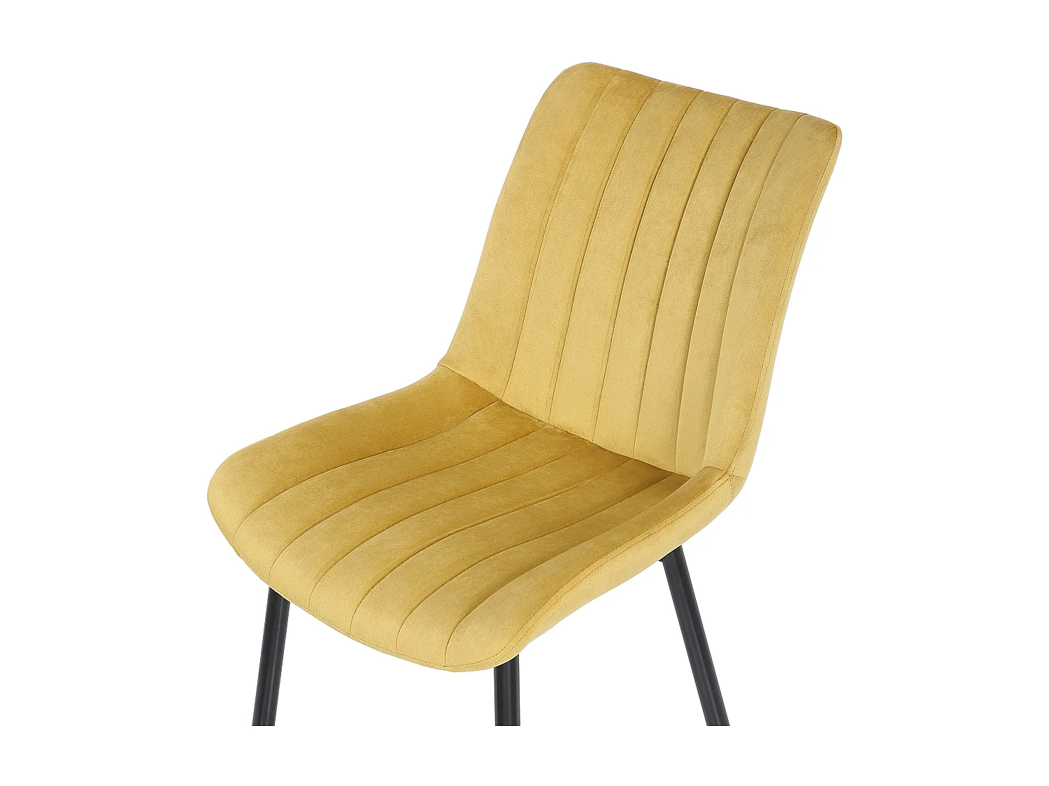 Set van 2  Eetkamerstoelen - Fluweel & zwart - geel - Rahden