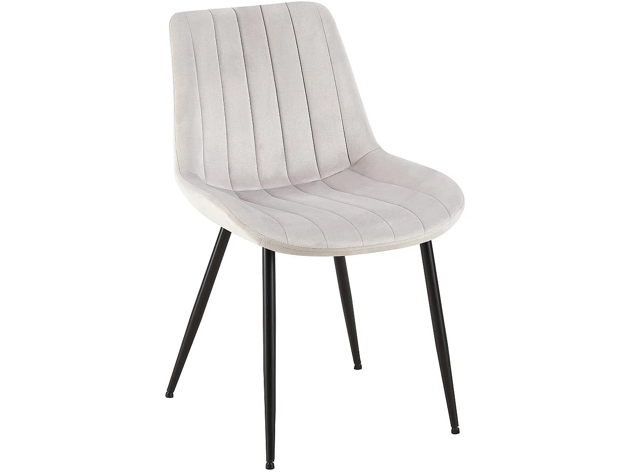 chaise salle à manger - Velours & Blanc - Gris clair - Rahden