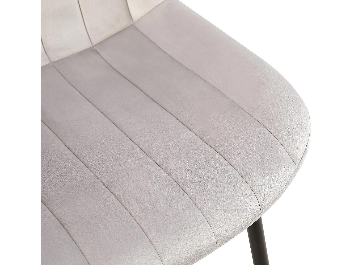 chaise salle à manger - Velours & Blanc - Gris clair - Rahden