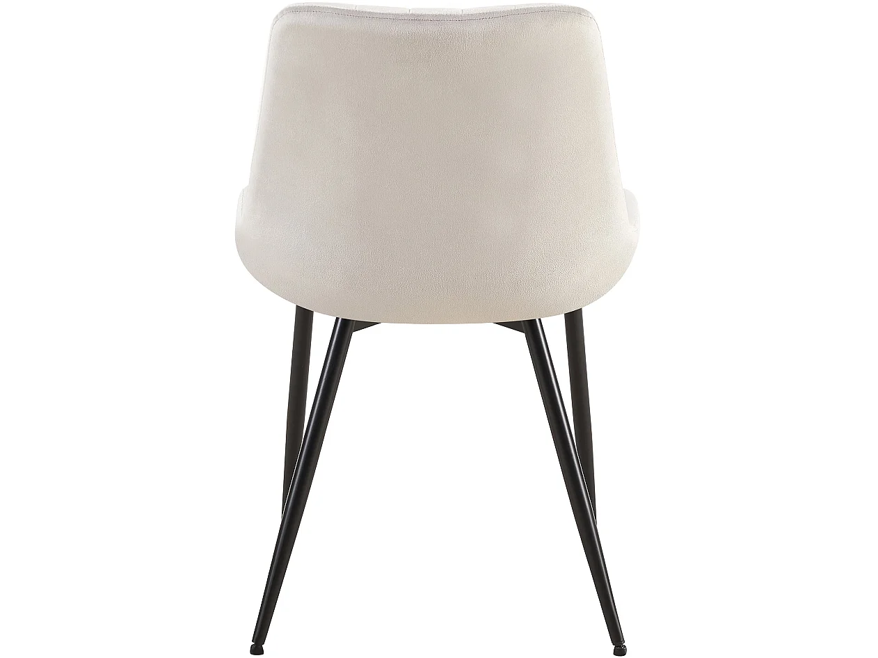 chaise salle à manger - Velours & Blanc - Gris clair - Rahden