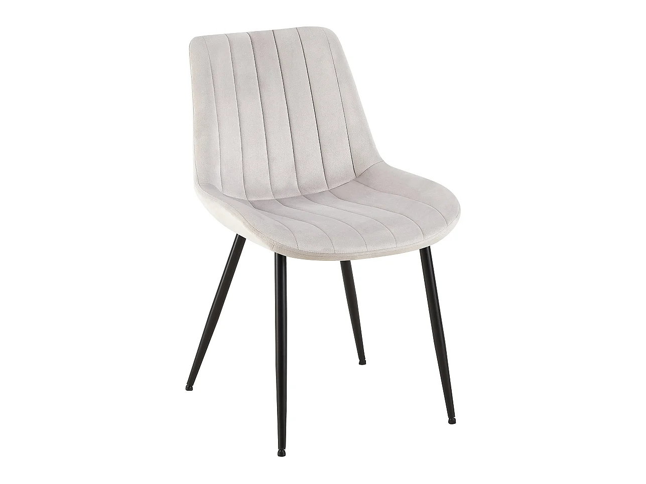 chaise salle à manger - Velours & Blanc - Gris clair - Rahden