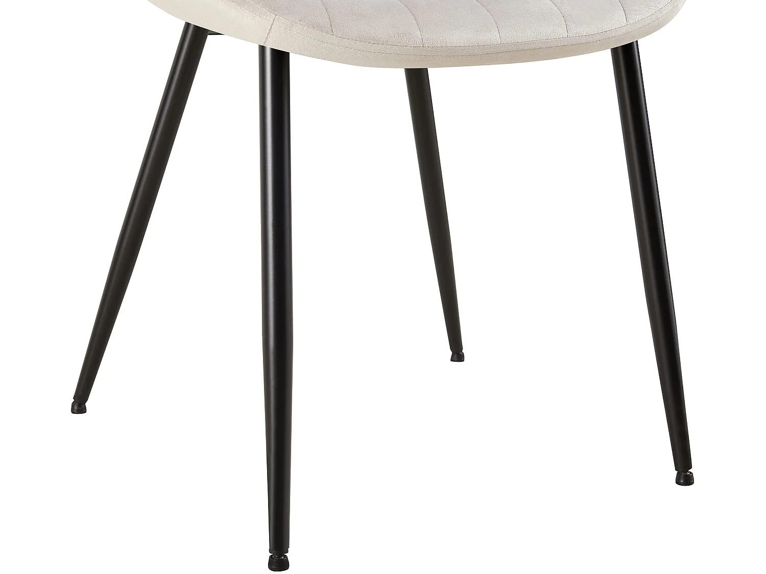 chaise salle à manger - Velours & Blanc - Gris clair - Rahden