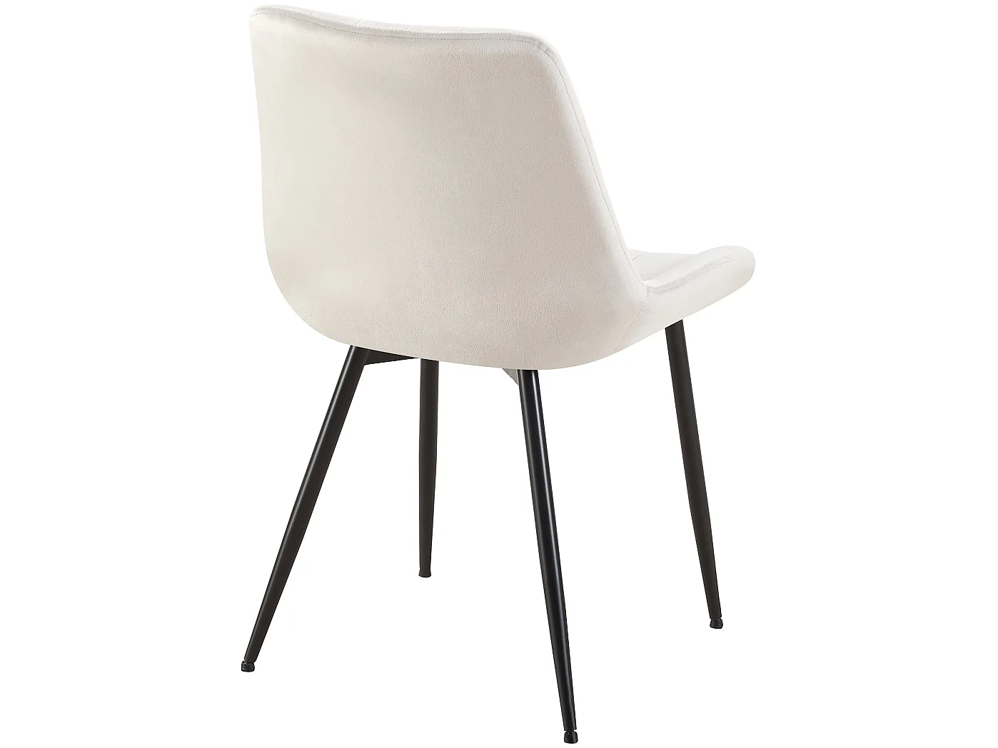 chaise salle à manger - Velours & Blanc - Gris clair - Rahden