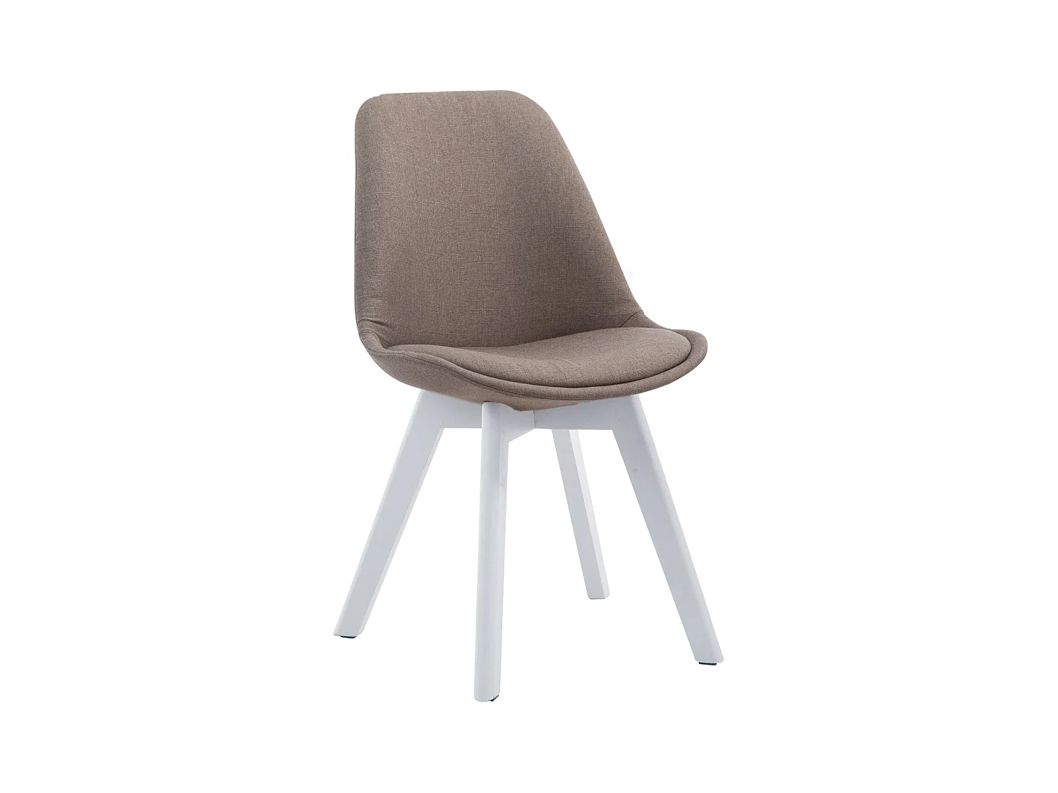 chaise salle à manger - Tissu & Blanc - Taupe - Borneo