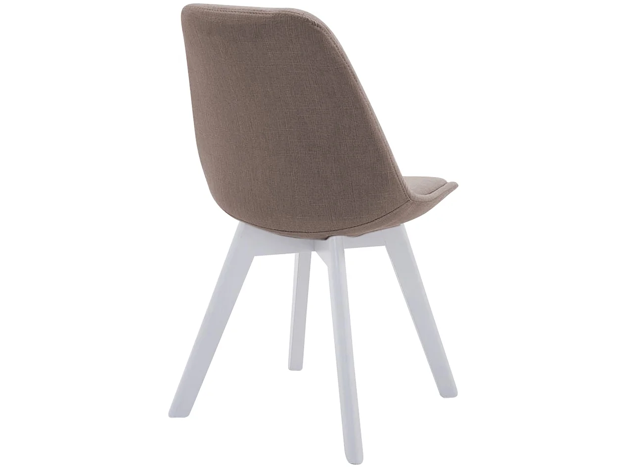 chaise salle à manger - Tissu & Blanc - Taupe - Borneo