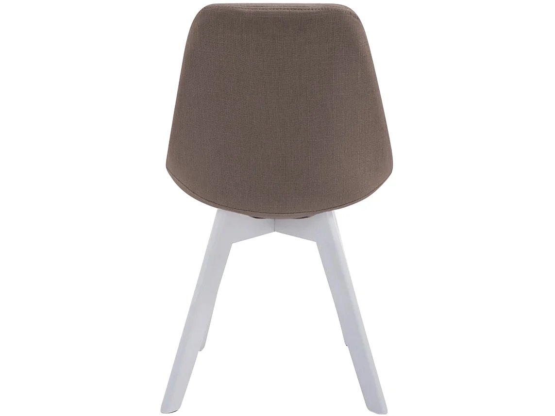 chaise salle à manger - Tissu & Blanc - Taupe - Borneo