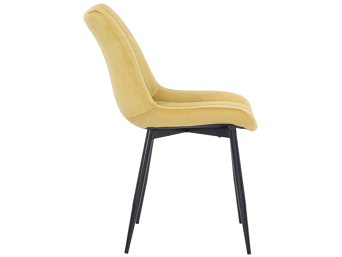 chaise salle à manger - Velours - Jaune - Rahden