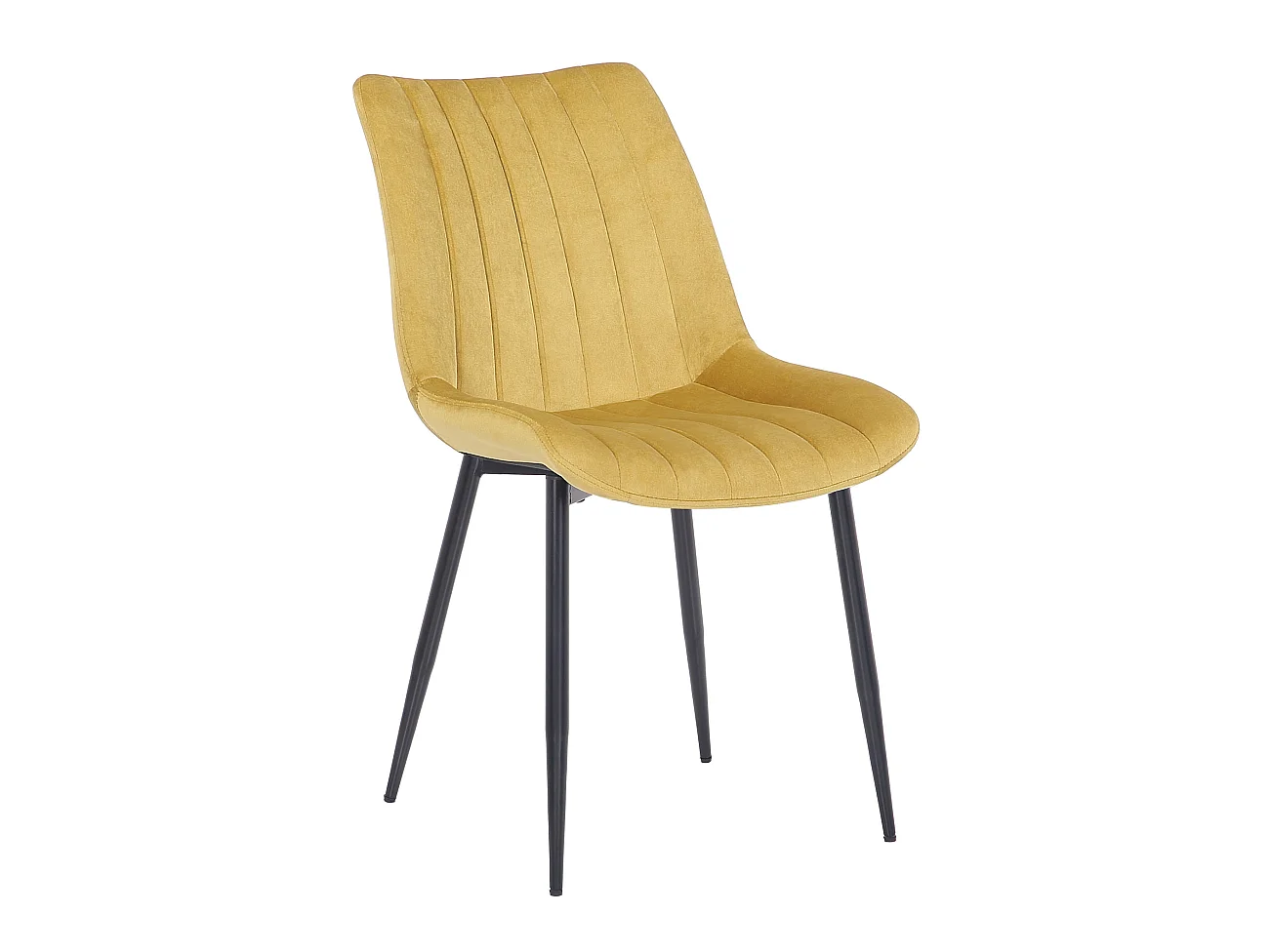chaise salle à manger - Velours - Jaune - Rahden