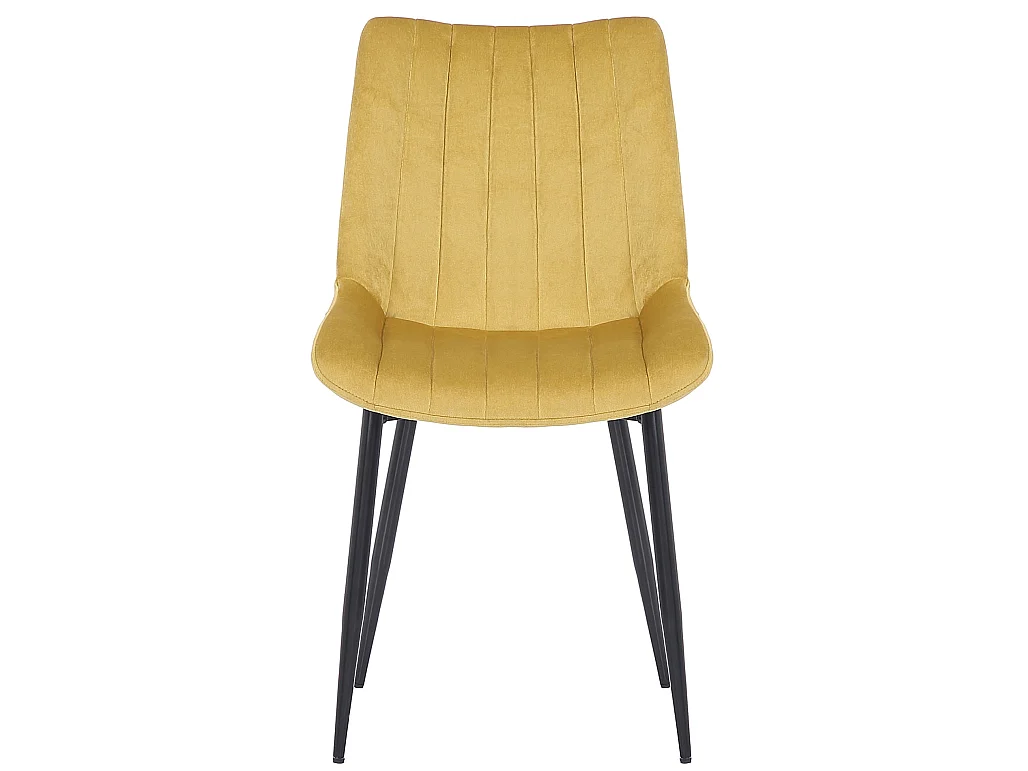 chaise salle à manger - Velours - Jaune - Rahden