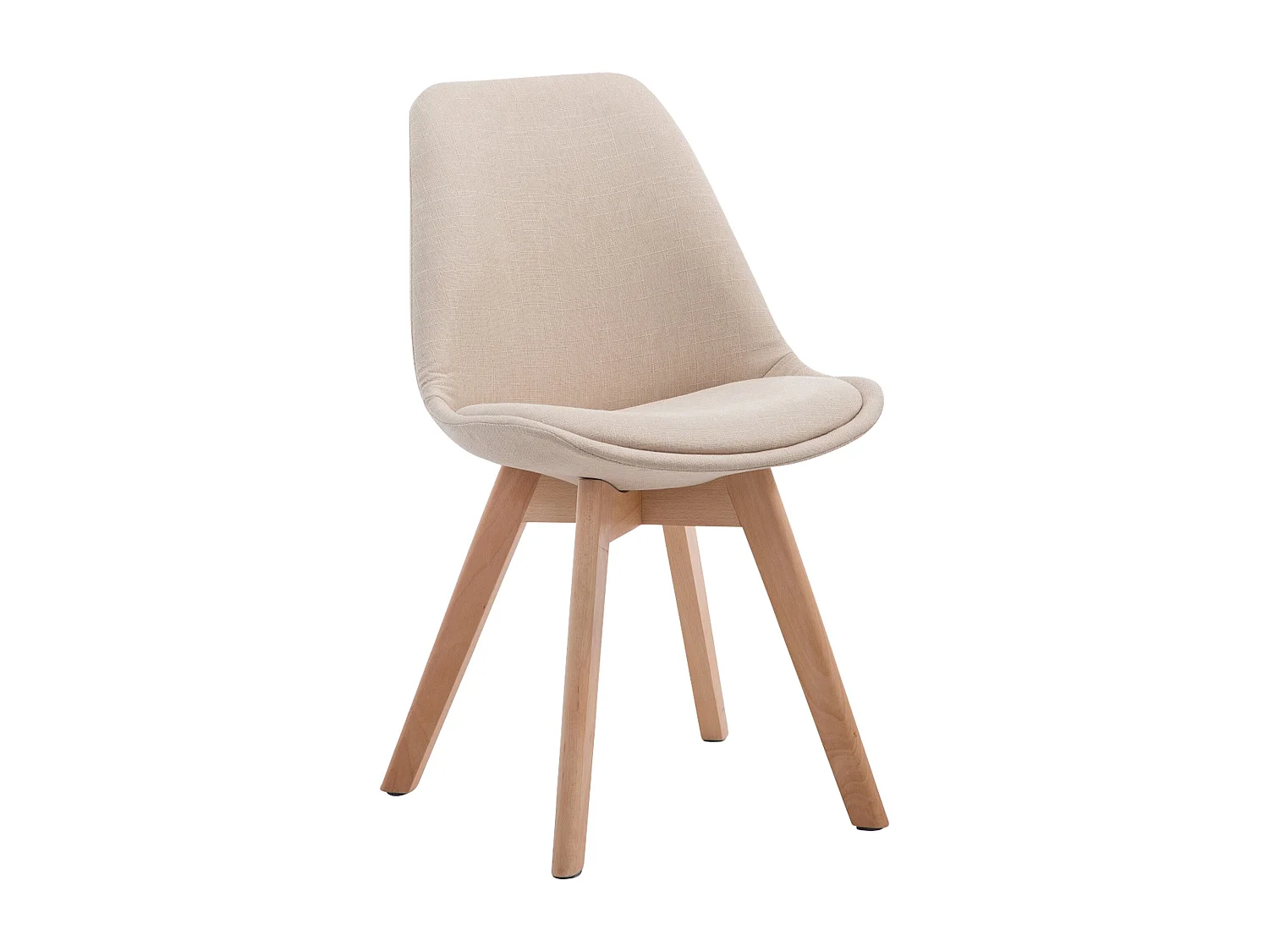 Eetkamerstoelen - Stof & natura - creme - Borneo