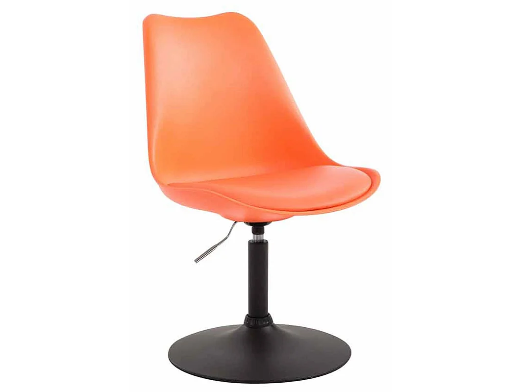 Lot de 4  chaise salle à manger - Plastique & Noir - Orange - Maverick