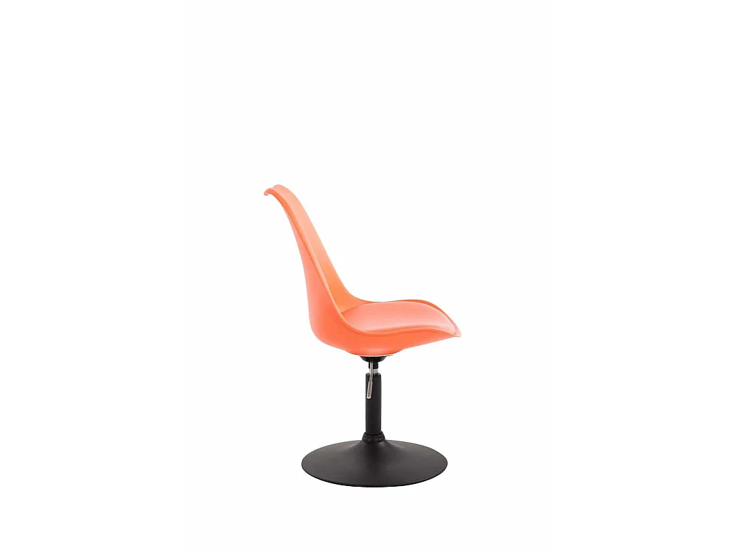 Lot de 4  chaise salle à manger - Plastique & Noir - Orange - Maverick