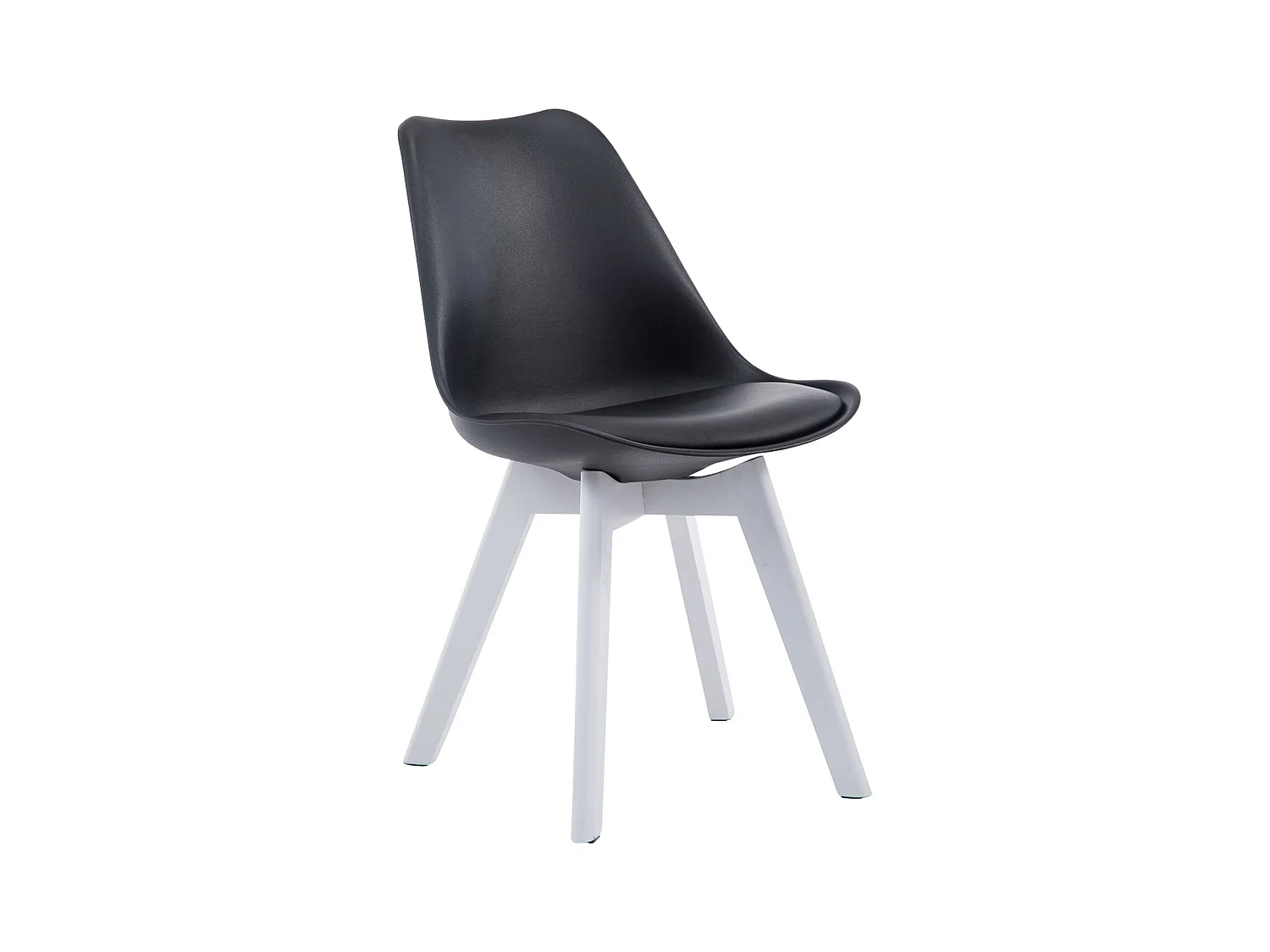 chaise salle à manger - Similicuir & Blanc - Noir - Borneo V2