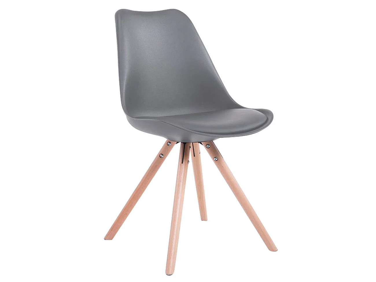 Eetkamerstoelen - Kunstleer & natura - grijs - Toulouse