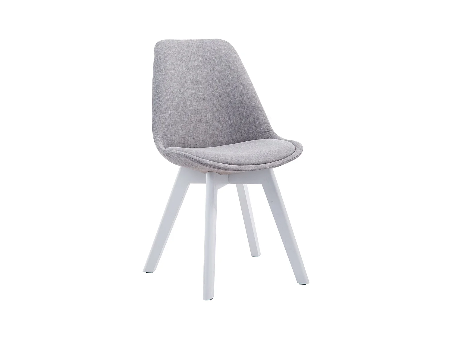 chaise salle à manger - Tissu & Blanc - Gris - Borneo