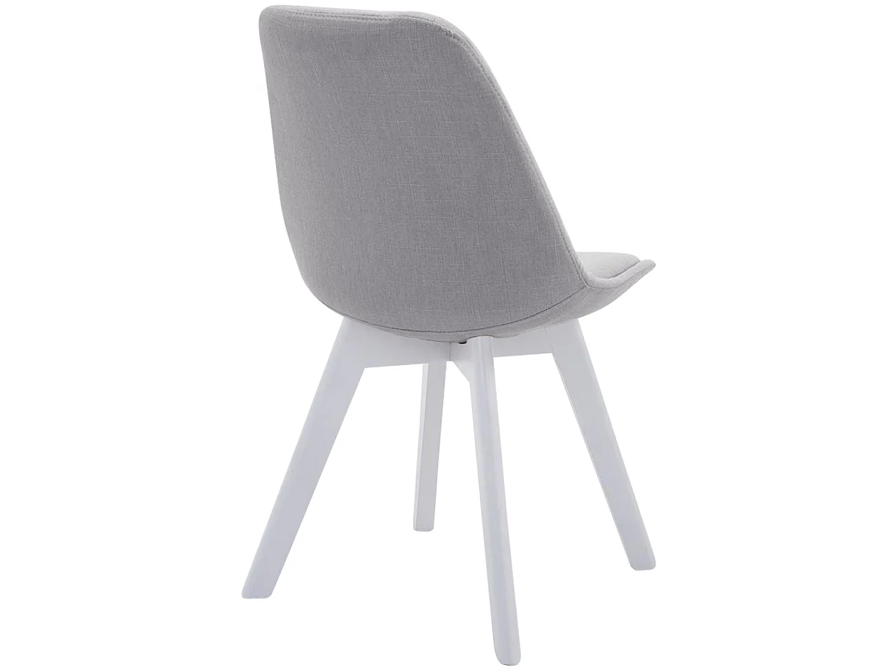 chaise salle à manger - Tissu & Blanc - Gris - Borneo