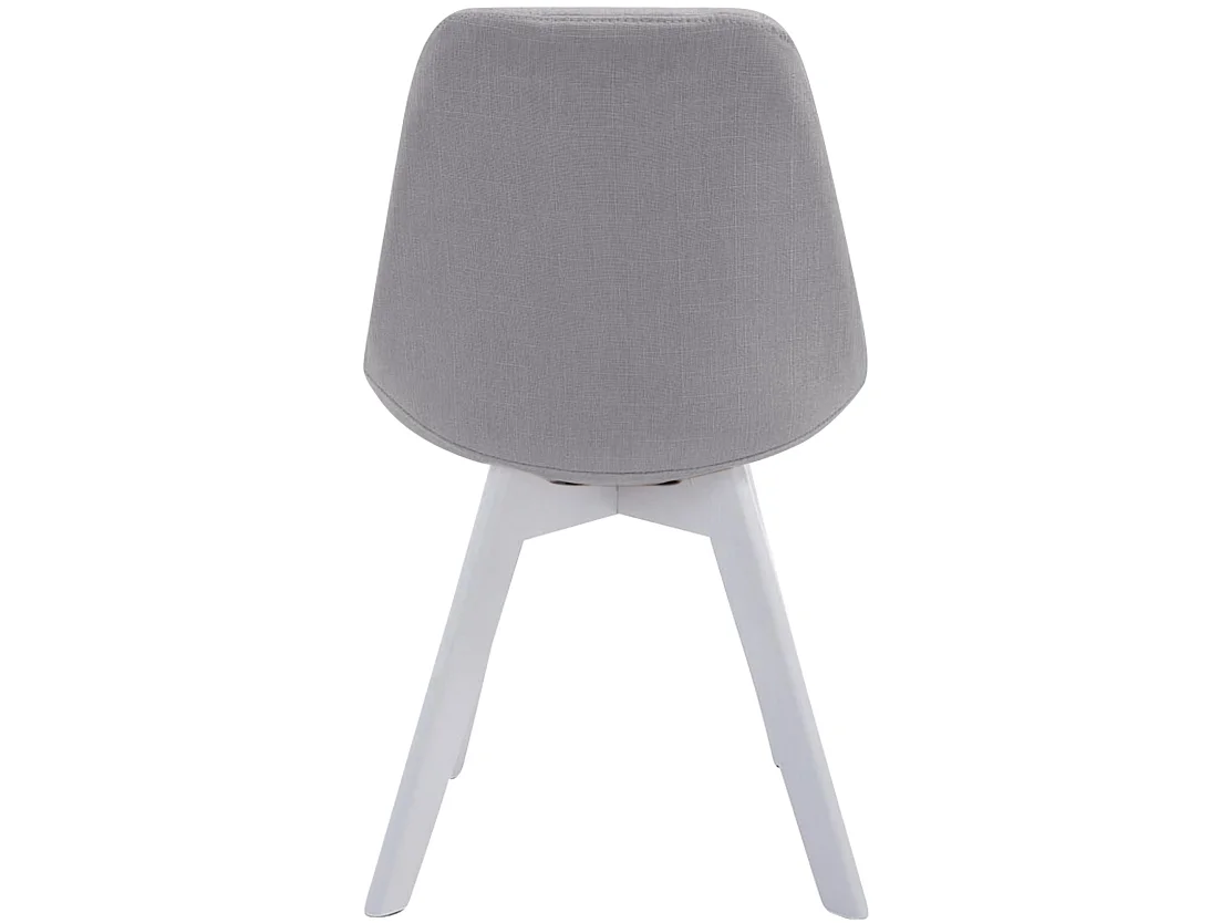 chaise salle à manger - Tissu & Blanc - Gris - Borneo
