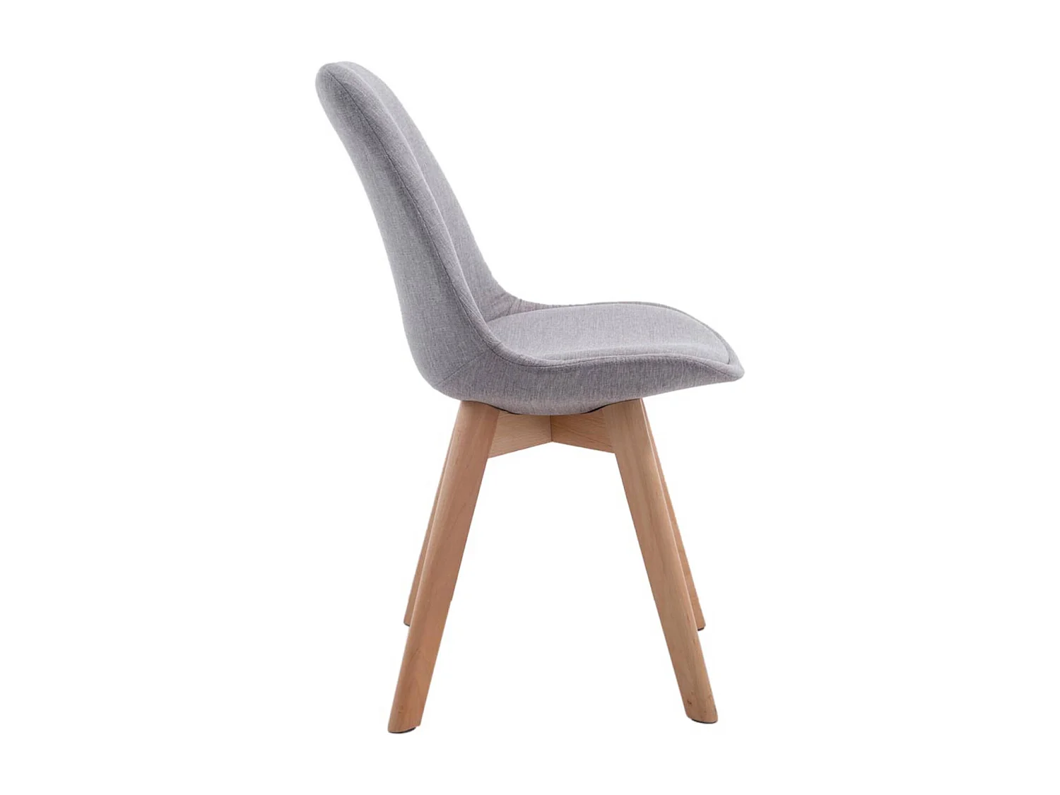 Lot de 4  chaise salle à manger - Tissu & Nature - Gris - Borneo V2