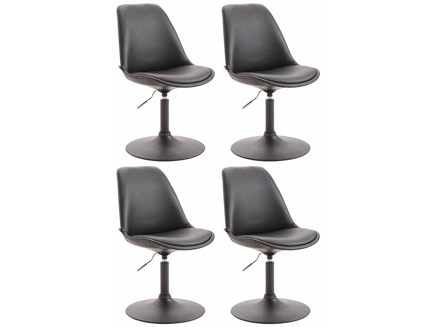 Lot de 4 chaises de salle à manger rétro fauteuil assise rembourrée en