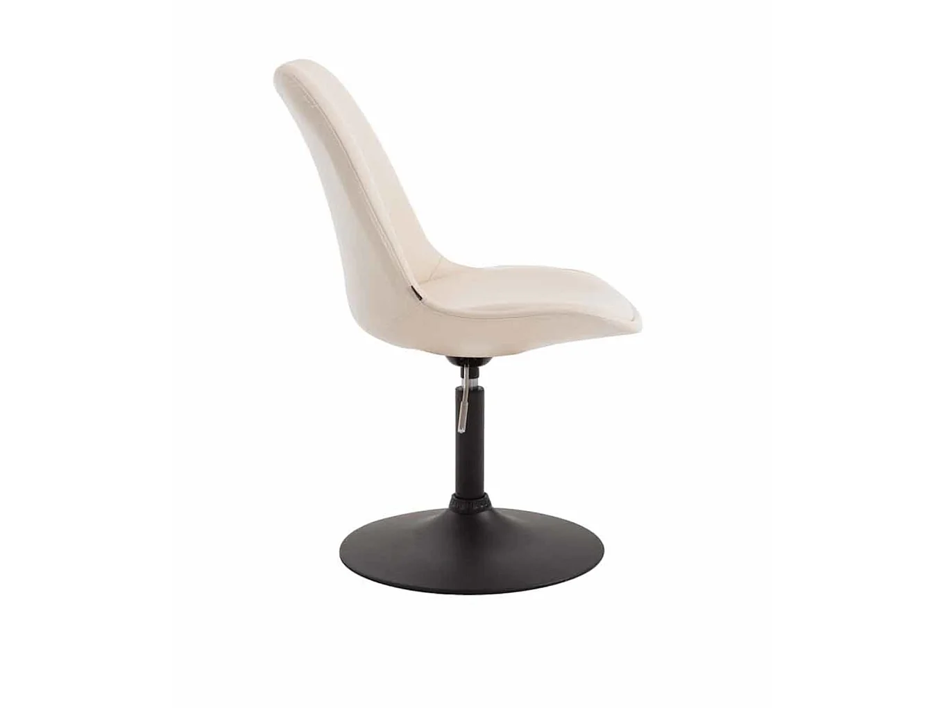 Lot de 4  chaise salle à manger - Similicuir & Noir - Crème - Maverick