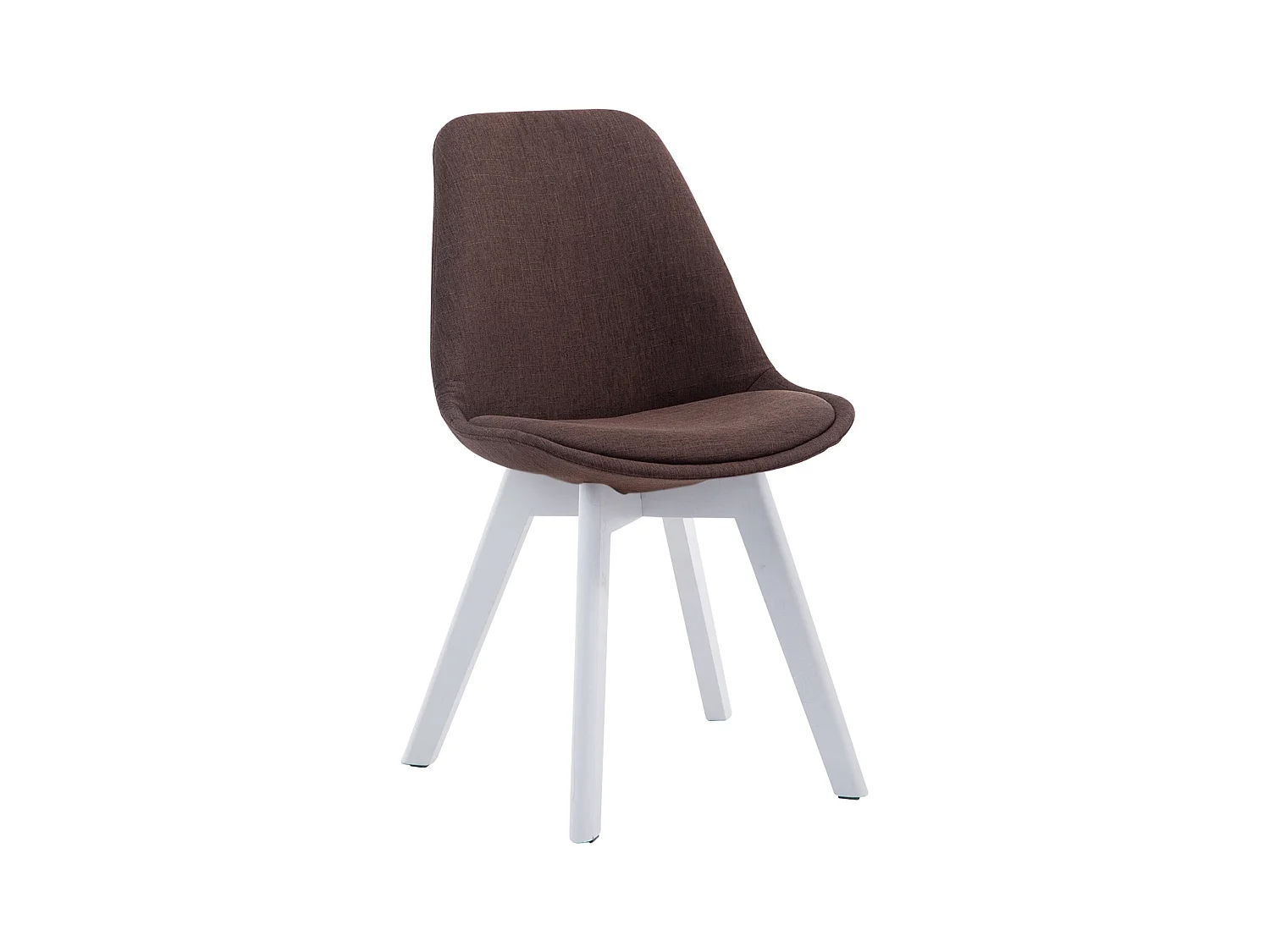 chaise salle à manger - Tissu & Blanc - Marron - Borneo