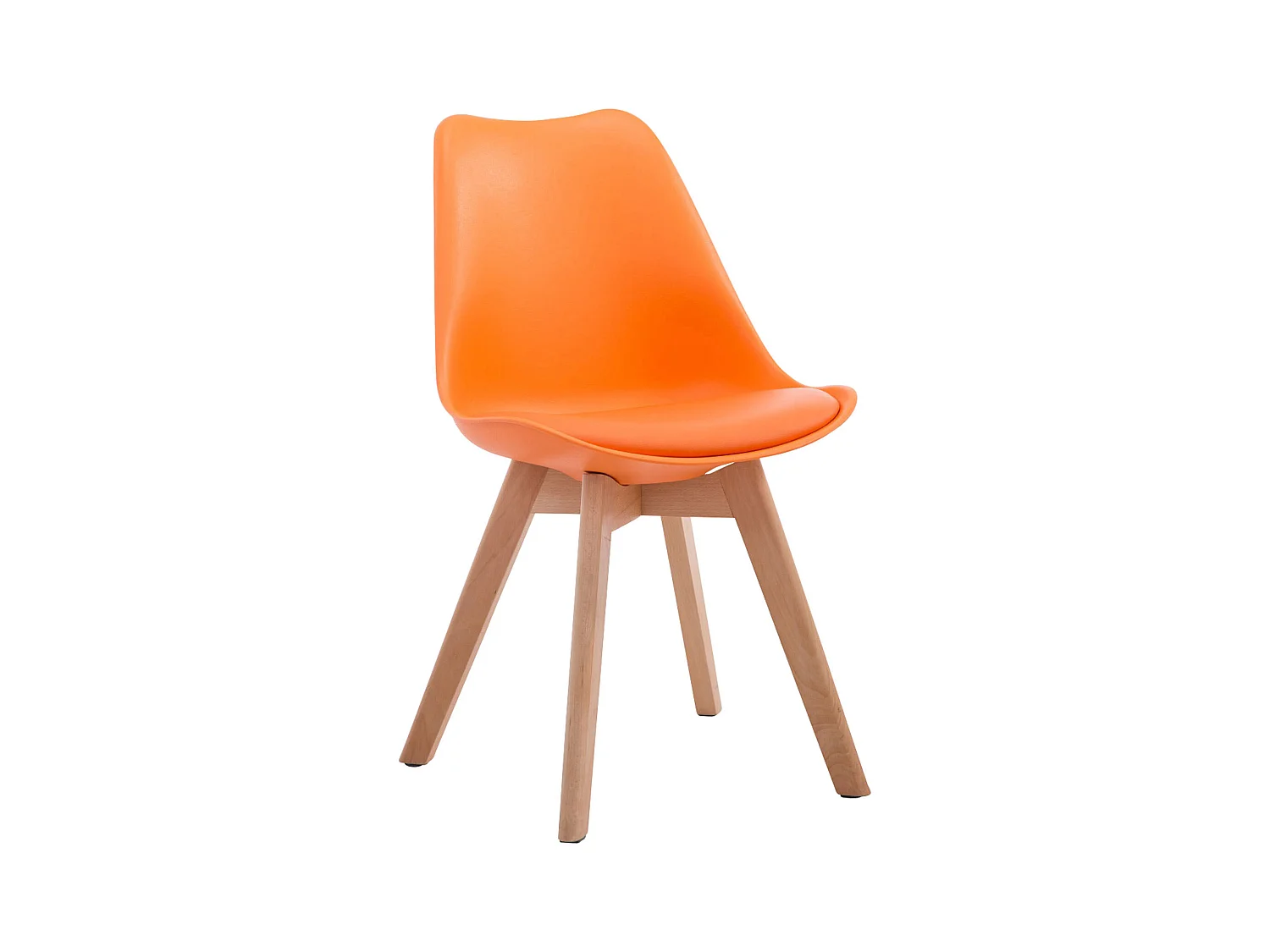 Lot de 4  chaise salle à manger - Similicuir & Nature - Orange - Borneo V2