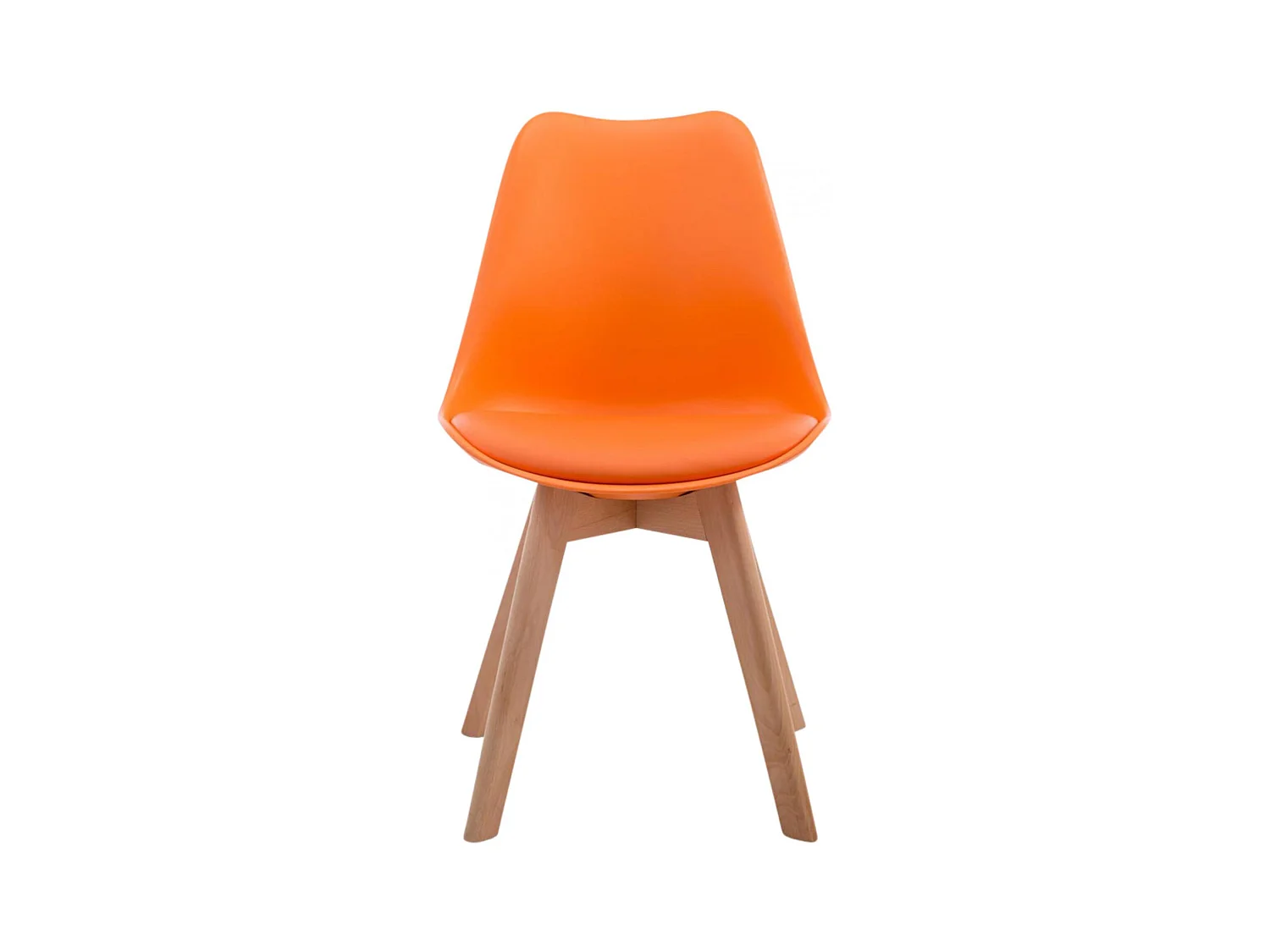 Lot de 4  chaise salle à manger - Similicuir & Nature - Orange - Borneo V2