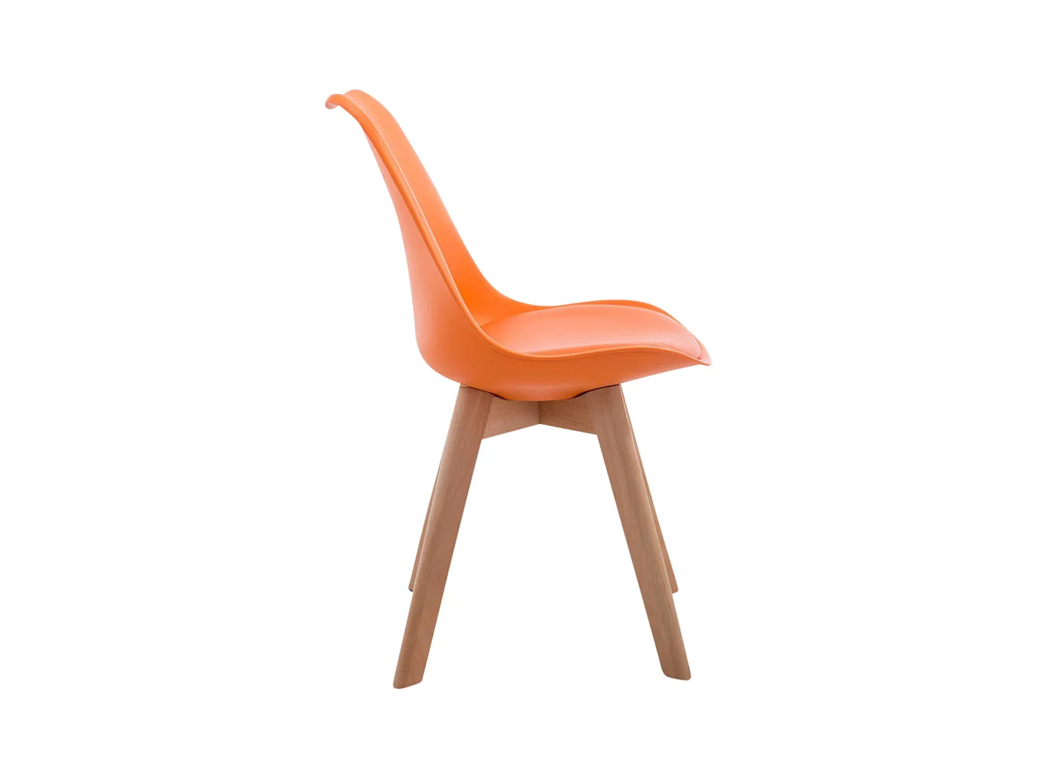 Lot de 4  chaise salle à manger - Similicuir & Nature - Orange - Borneo V2