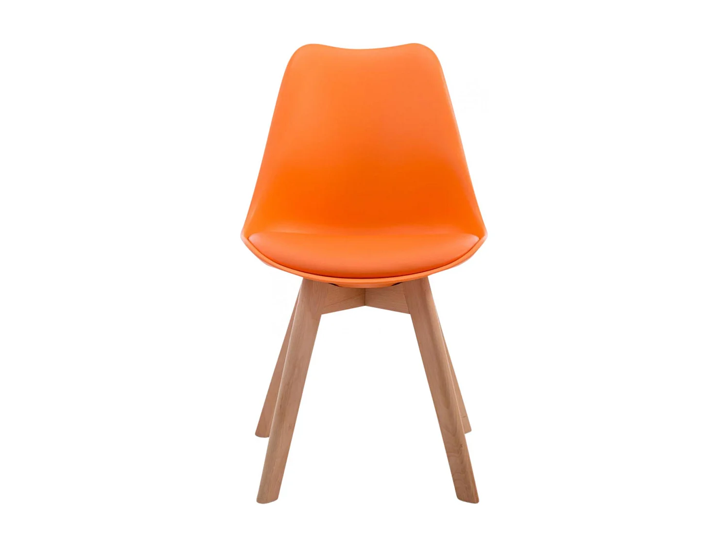 Lot de 4  chaise salle à manger - Similicuir & Nature - Orange - Borneo V2