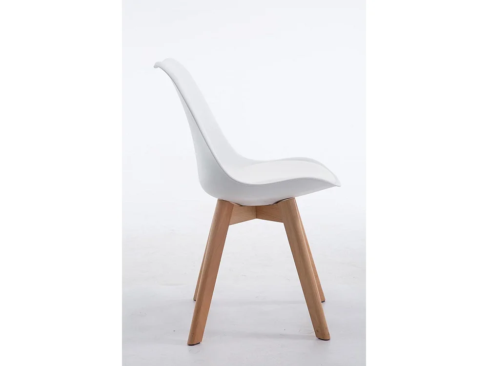 Eetkamerstoelen - Kunstleer & natura - wit - Borneo V2