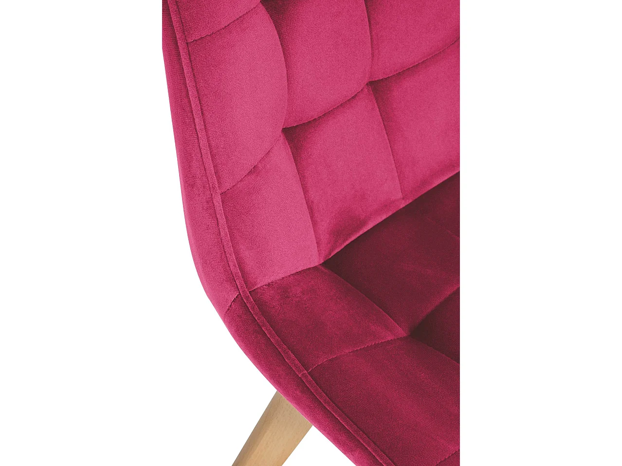 Lot de 2  chaise salle à manger - Velours & Blanc - Rouge - Brook