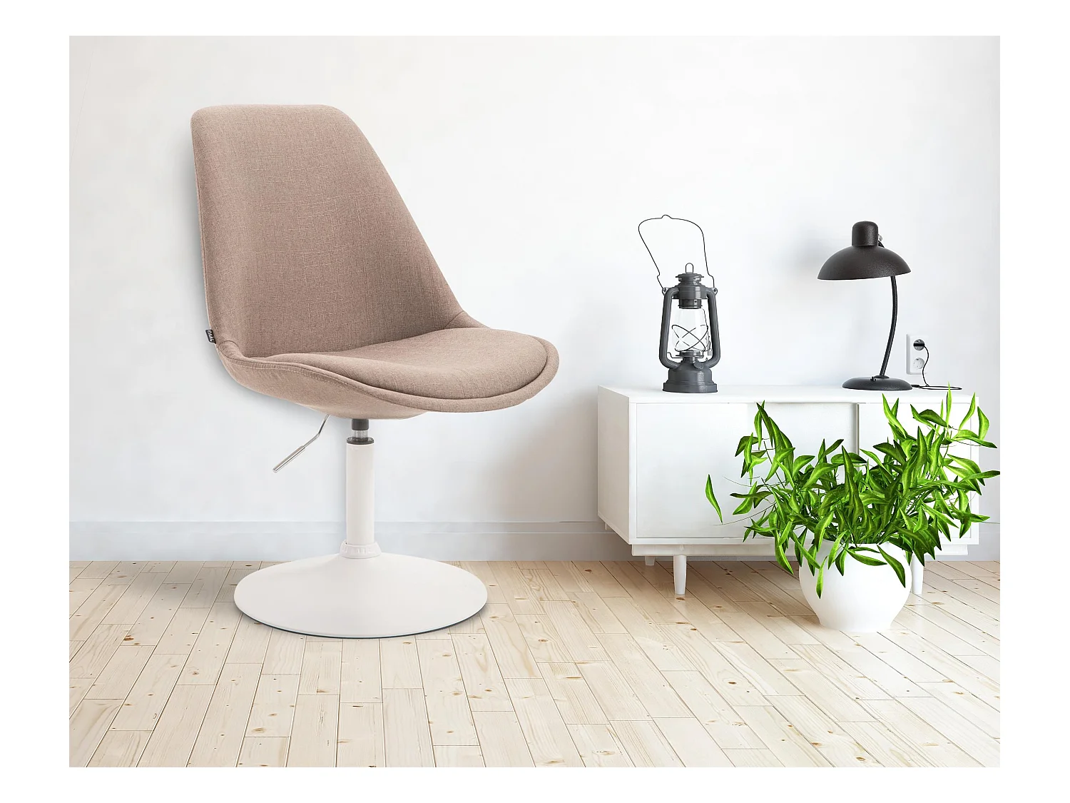 Eetkamerstoelen - Stof & wit - taupe - Maverick