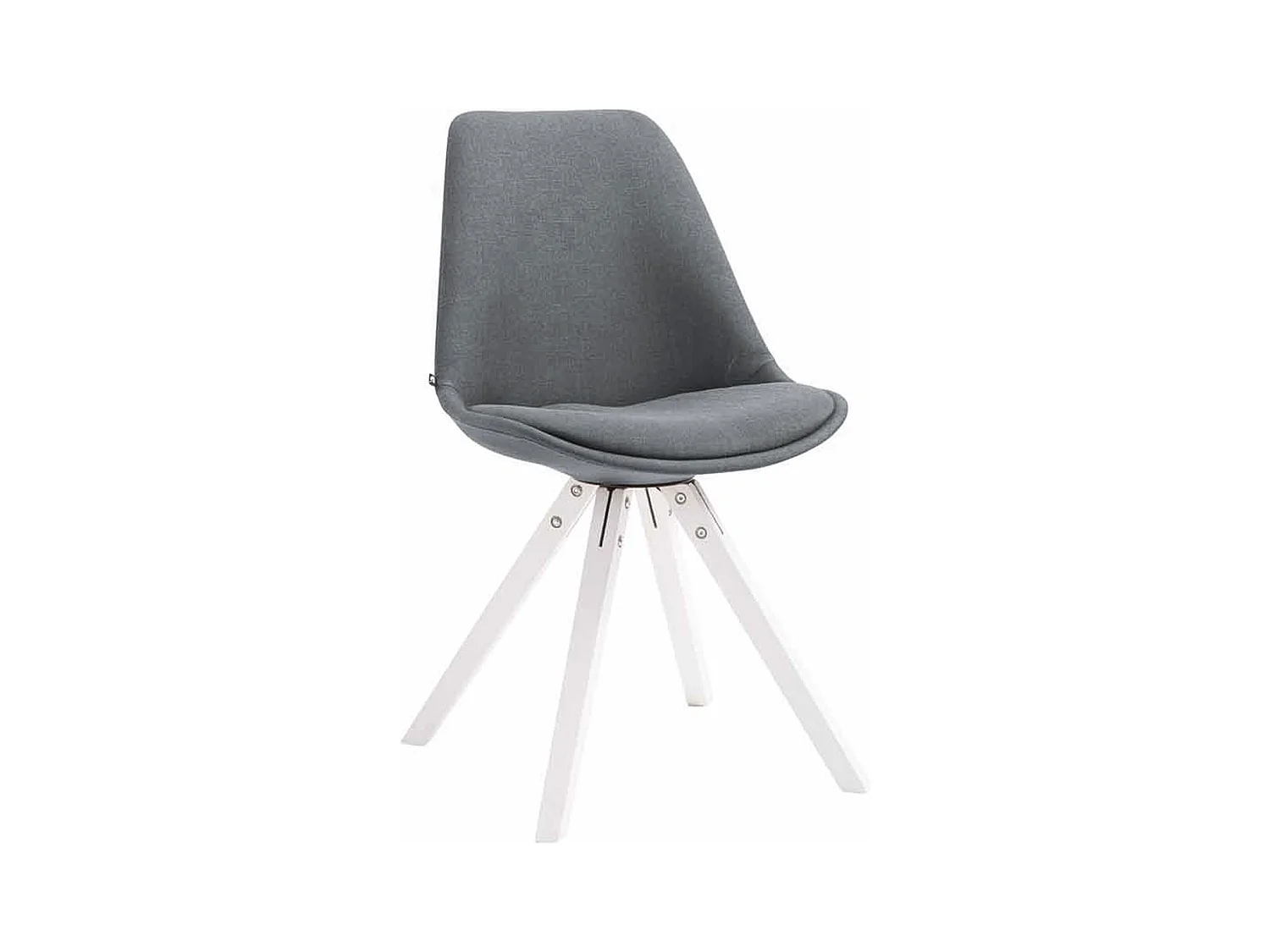 chaise salle à manger - Tissu & Blanc - Gris foncé - Toulouse