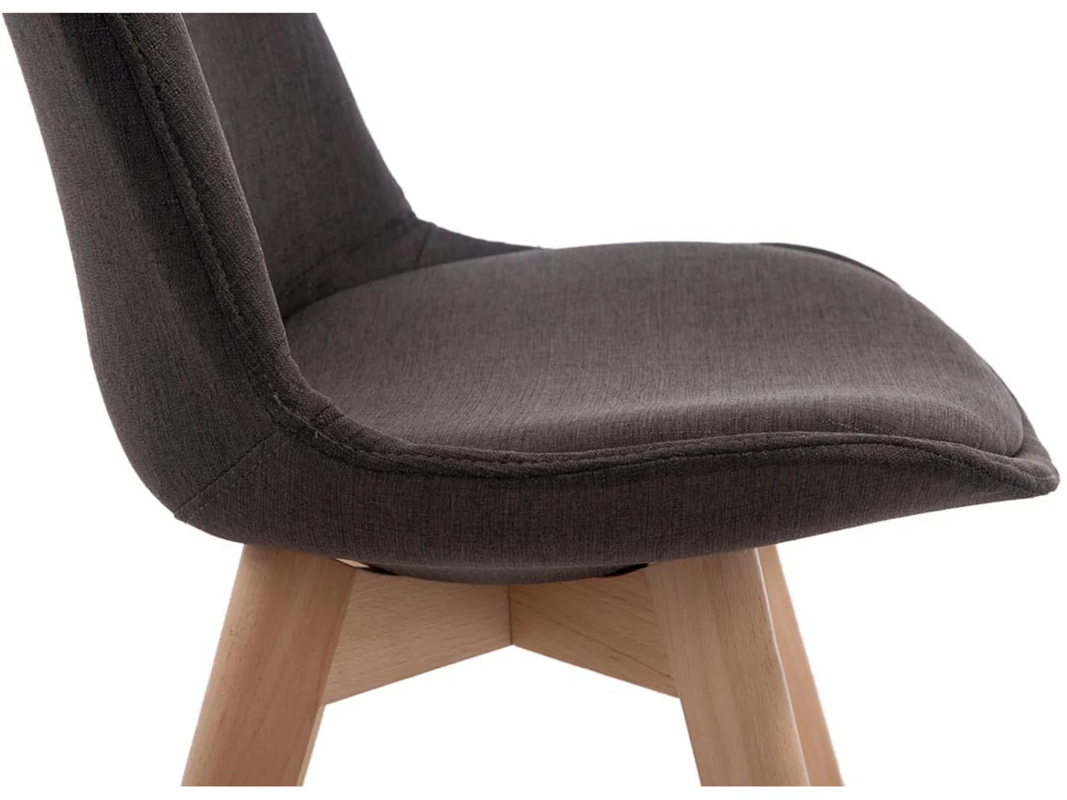 Lot de 4  chaise salle à manger - Tissu & Nature - Gris foncé - Borneo V2