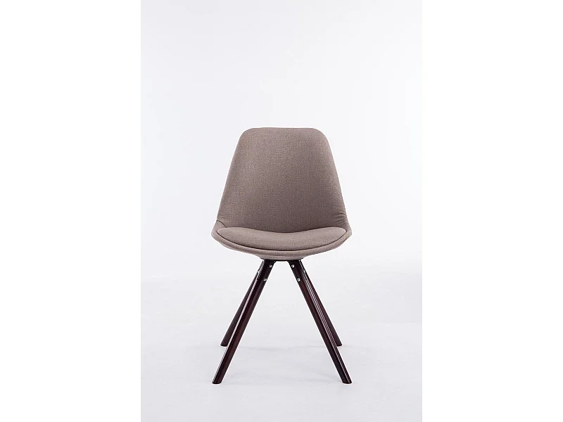 chaise salle à manger - Tissu & Cappuccino - Taupe - Toulouse