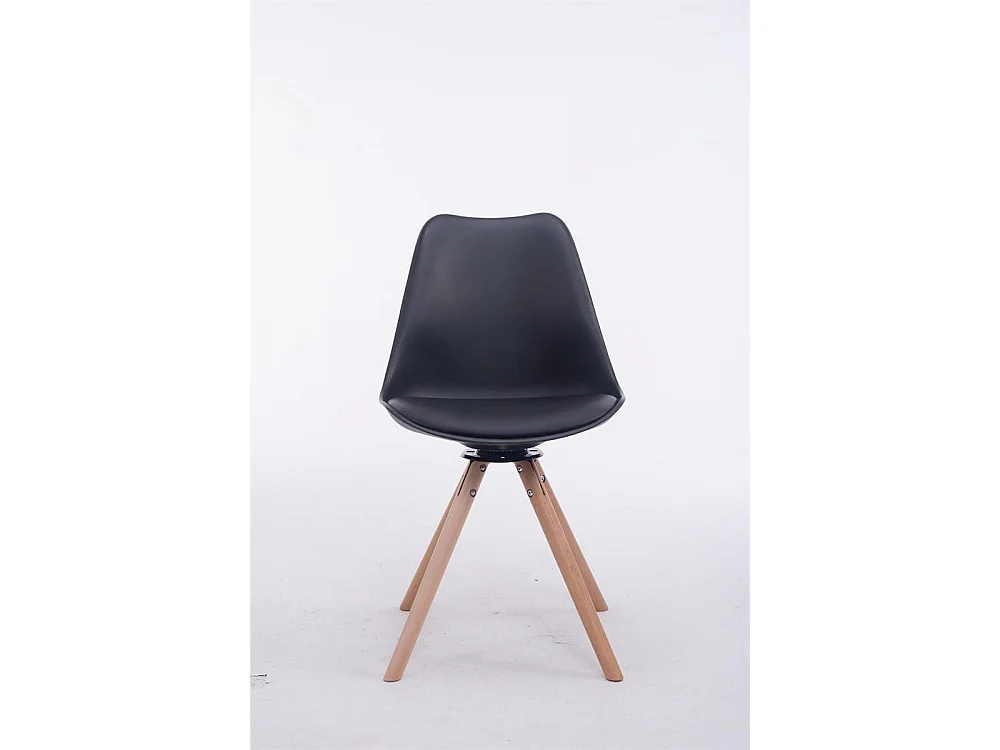 Eetkamerstoelen - Kunstleer & natura - zwart - Troyes