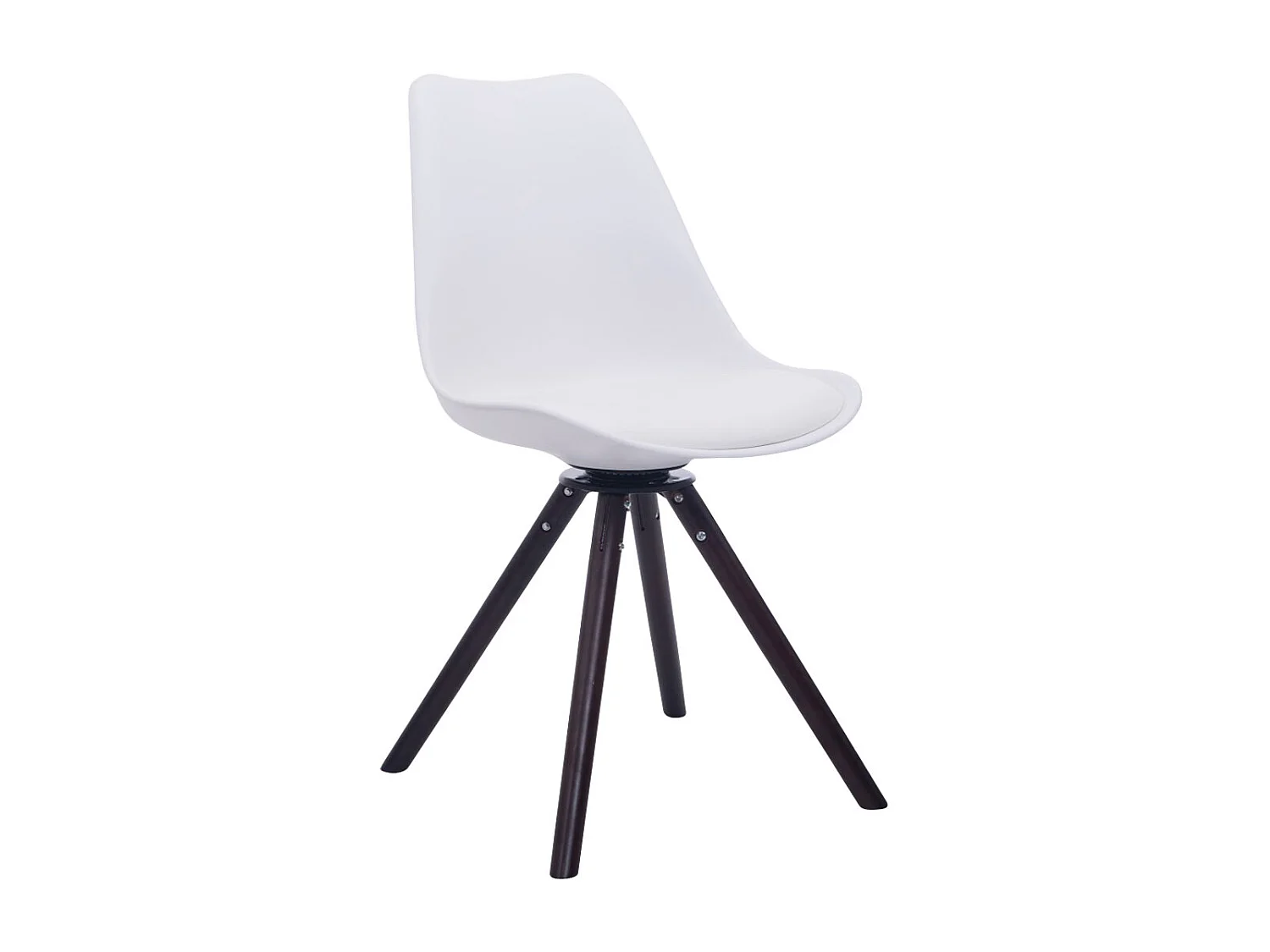 Sedia da pranzo - Finta pelle & noce - bianco - Troyes