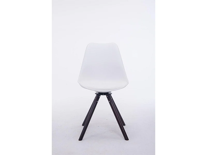 Sedia da pranzo - Finta pelle & noce - bianco - Troyes