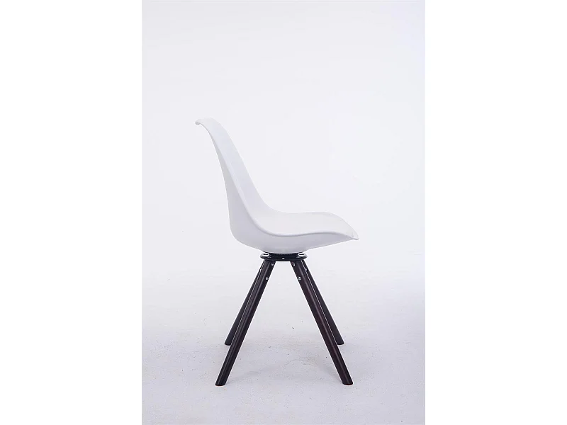 Sedia da pranzo - Finta pelle & noce - bianco - Troyes