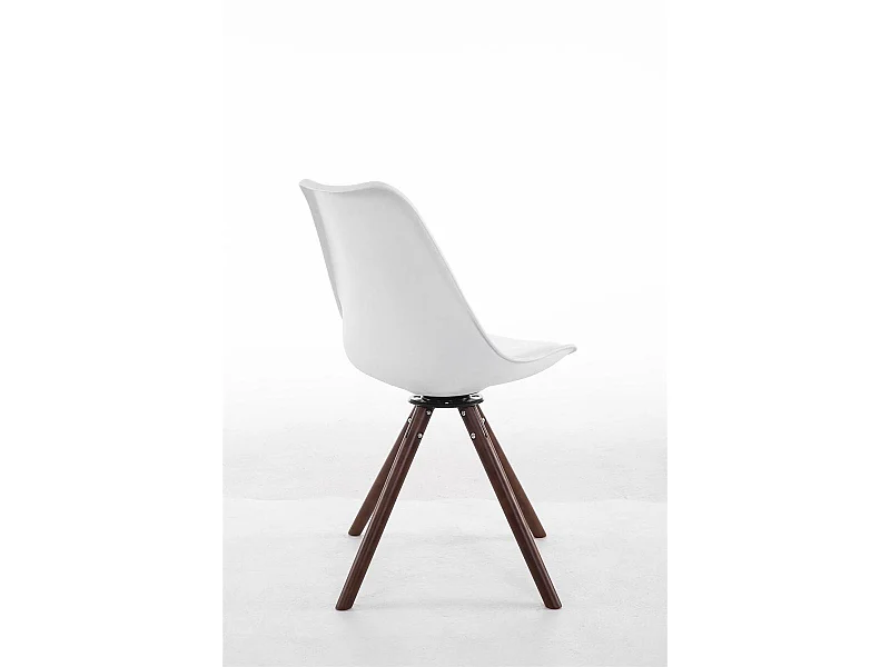 Sedia da pranzo - Finta pelle & noce - bianco - Troyes