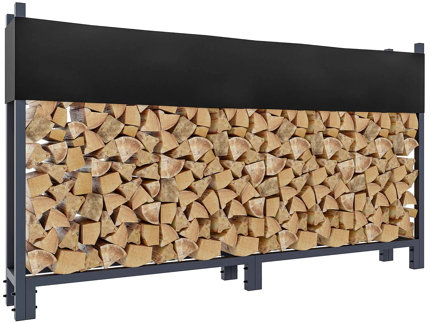 Etagère bois de cheminée - Métal - L - Anthracite - Martin