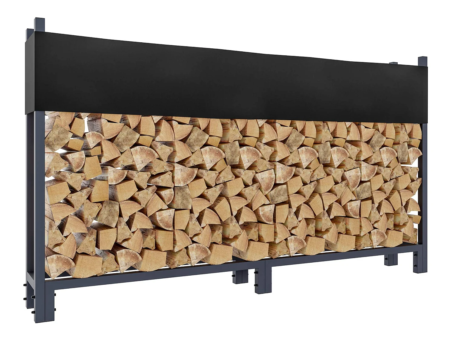 Etagère bois de cheminée - Métal - L - Anthracite - Martin