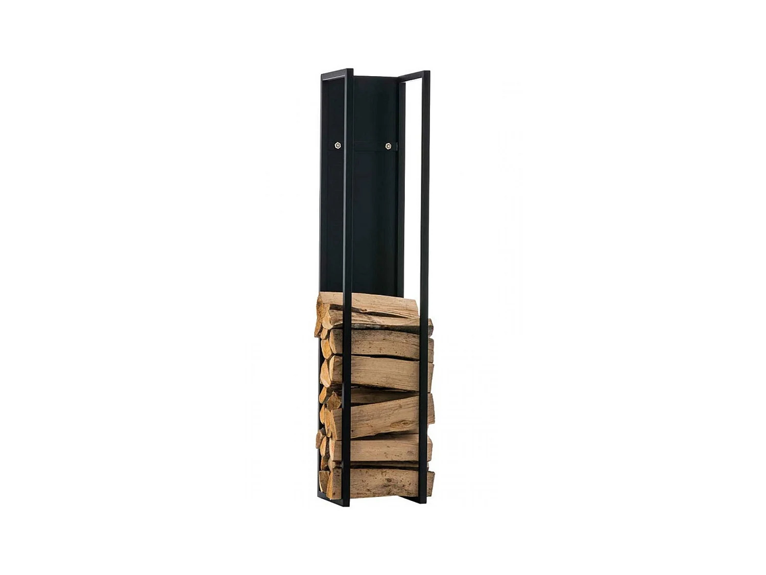 Etagère bois de cheminée - Métal - 25 x 25 x 140cm - Noir-mat - Spark