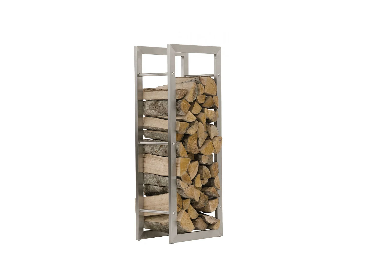 Etagère bois de cheminée - Métal - 60 x 25 x 100cm - Acier inoxydable - Keri