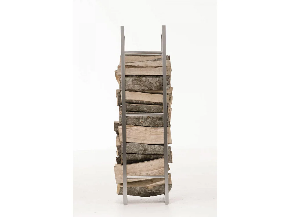 Etagère bois de cheminée - Métal - 60 x 25 x 100cm - Acier inoxydable - Keri