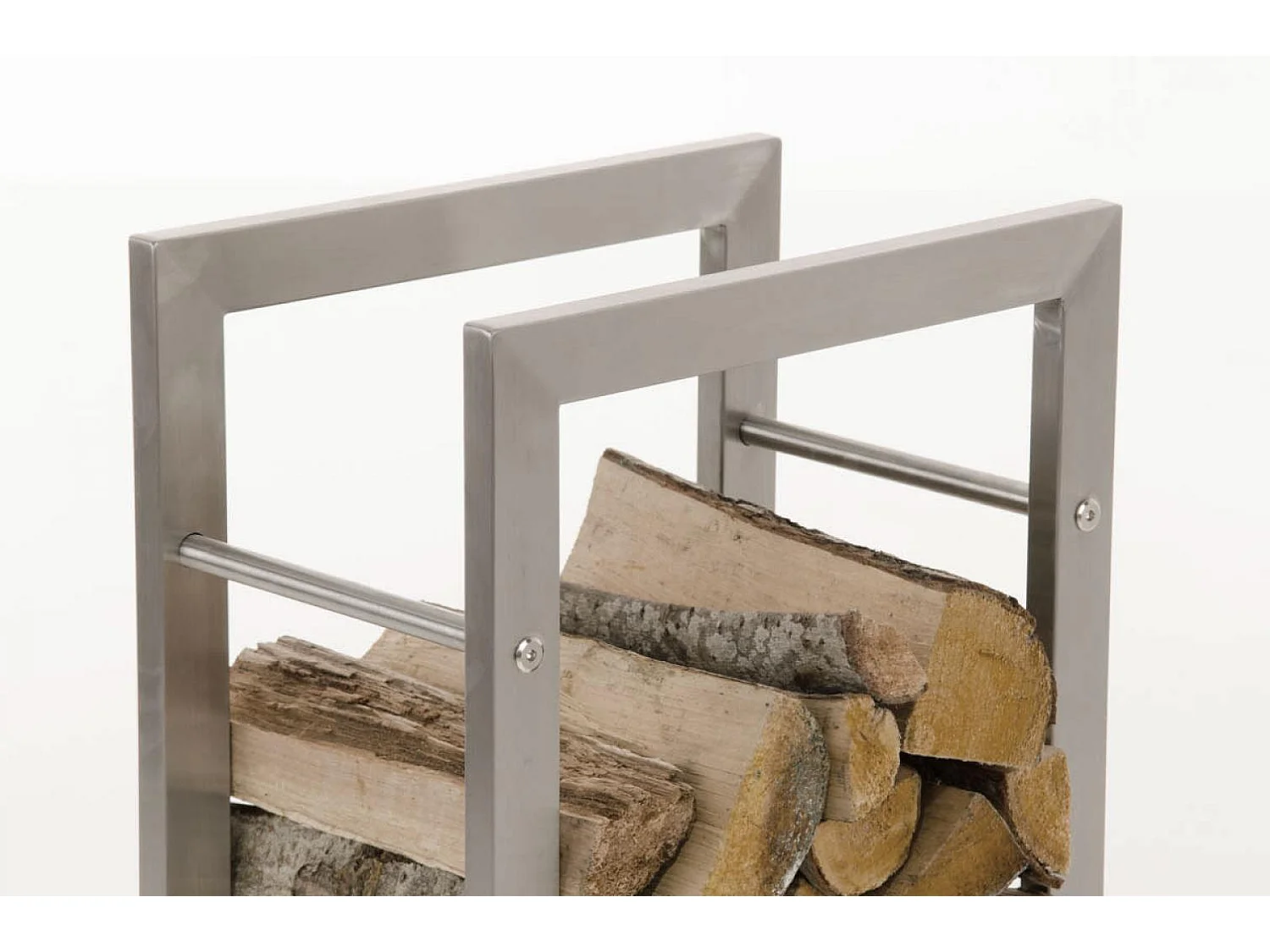 Etagère bois de cheminée - Métal - 60 x 25 x 100cm - Acier inoxydable - Keri