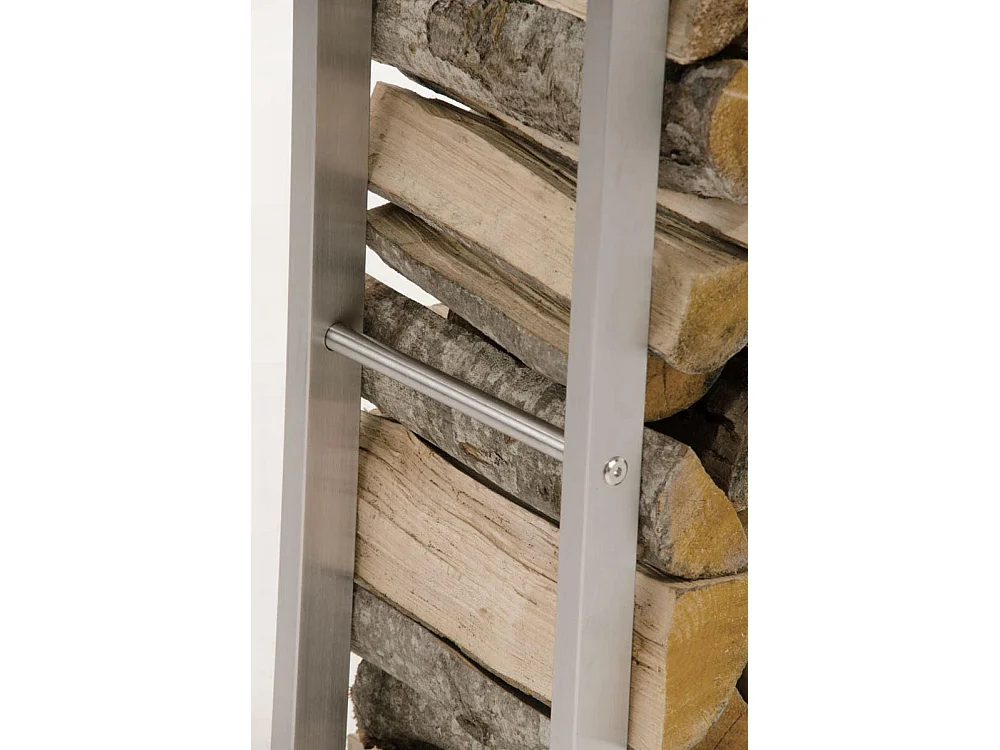 Etagère bois de cheminée - Métal - 60 x 25 x 100cm - Acier inoxydable - Keri